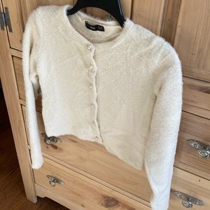Mango Faux Fur knit cardigan size S